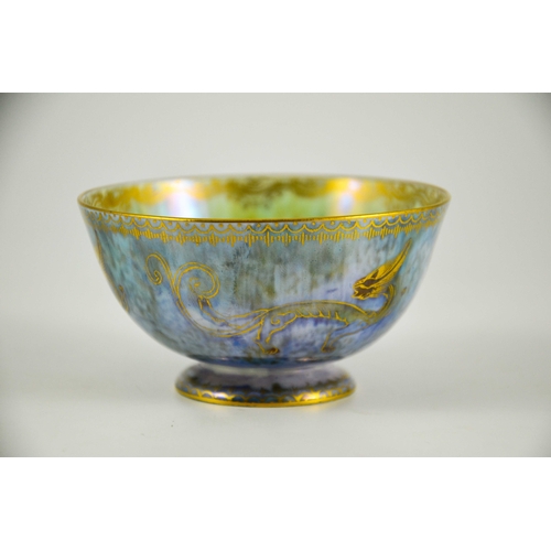 1363 - Daisy Makeig Jones for Wedgwood, a Dragon lustre bowl, Z4829, footed form, gilt marks, 9.5cm diamete... 