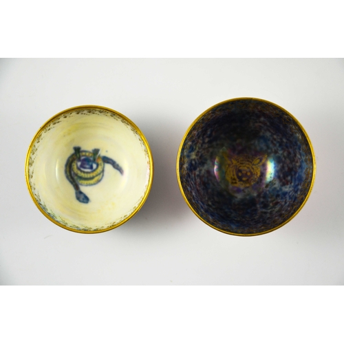 1372 - Daisy Makeig Jones for Wedgwood, two small Dragon lustre bowls, Z4831, Imperial form, gilt marks, 6c... 