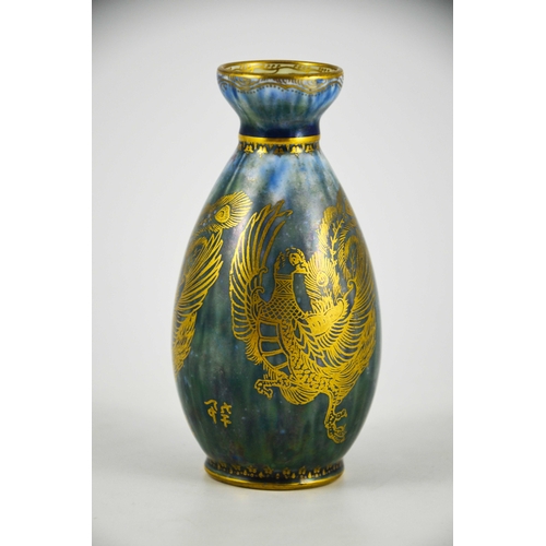 1380 - Daisy Makeig Jones for Wedgwood, a Dragon lustre vase, Z4831, ovoid form with cupped neck, gilt cock... 