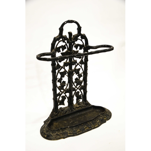 251 - A Victorian Coalbrookdale style cast iron umbrella stand, foliate design, 73cm high