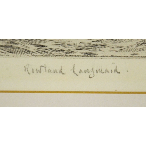 274 -  Roland Langmaid (1897-1956), Southbound, etching published circa 1925,  Academy Proof stamp, signe... 