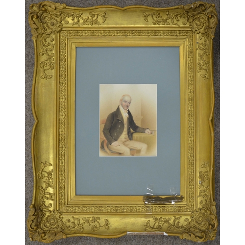 310 - British School (19th century), Portrait of a Gentleman, watercolour, unsigned, 29cm x 24cm, gilt fra... 