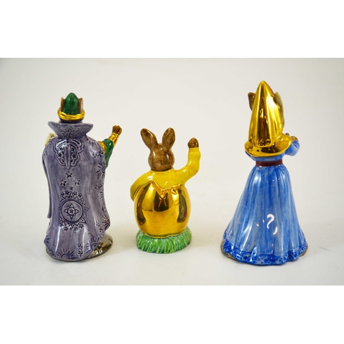 909 - A group of Three Royal Doulton Bunnykins, Easter Greetings, Mystic Wizard and Sundial all prototype ... 