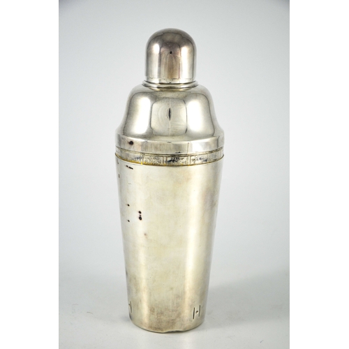 98 - Napier for Asprey and Co., an Art Deco silver plated Tells U How cocktail shaker, circa 1932, the in... 