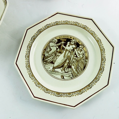 1177 - John Moyr Smith for Minton, a Shakespeare dessert service, circa 1880, octagonal form, transfer prin... 