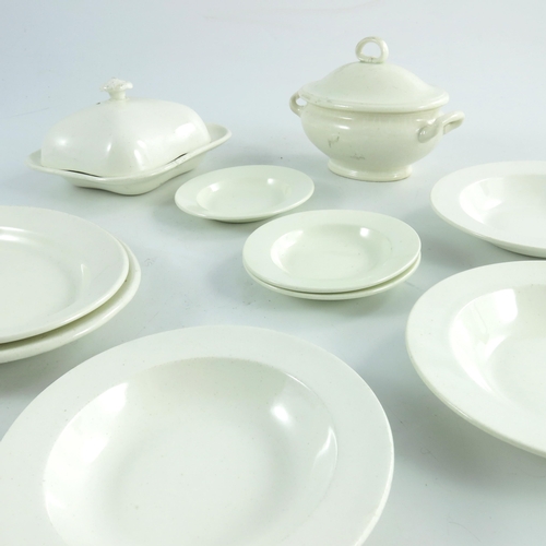 1522 - Wedgwood miniature Queensware dinner ware, plain white, together with Dutch miniature platters