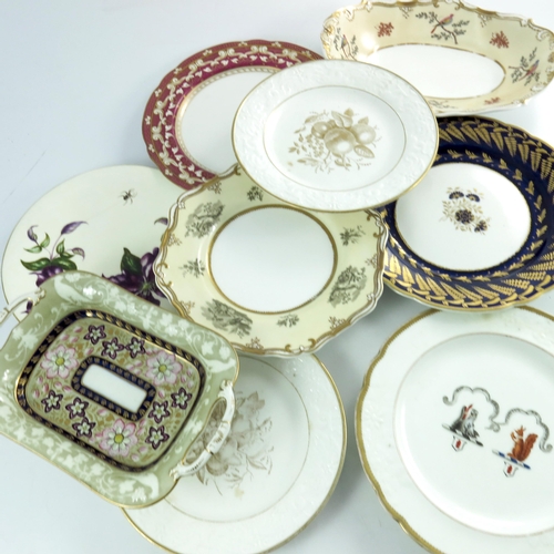 1524 - A collection of Spode plates including Bat printed 4591, 4750, crested (Inglesby Arms), 3455 etc.