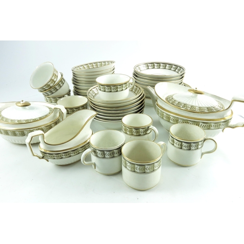 1575 - An extensive J and E Baddeley creamware tea service, circa 1805, monochrome decorated and gilded wit... 