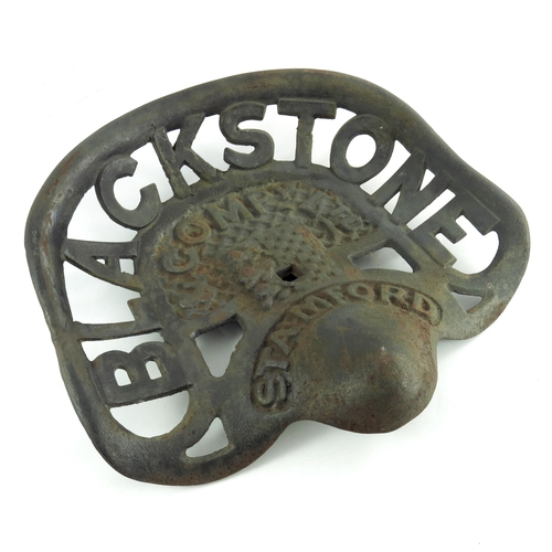 795 - A cast iron tractor seat, by Blackstone & Company Ltd, Stamford, 39.5cm x 36cm