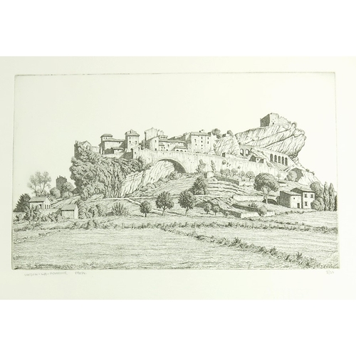 290 - Ian Strang (1886-1952), Collioure Harbour and Vaison La Romaine, two etchings, 1919, signed in plate... 