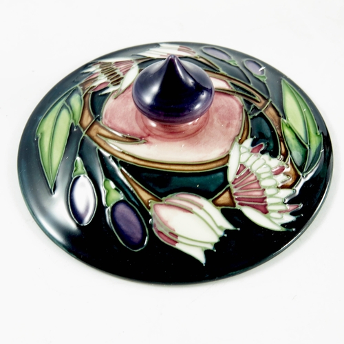 1072 - Emma Bossons for Moorcroft, a Symphony lidded bonbonnier, Moorcroft Collectors Club 2003, twin handl... 