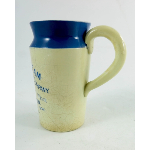 808 - A blue top cream jug, for Gold Medal Cream from London & Provincial Dairy Company, Head Offices, Hal... 