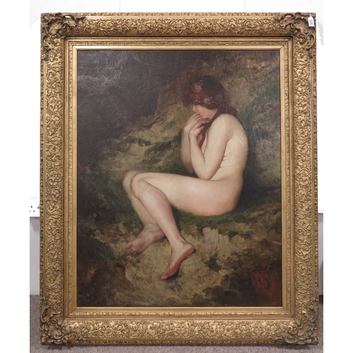 325 - Curt Agthe (1862-1943), Bathsheba, oil on canvas, signed indistinctly verso, 112cm x 90cm, framed