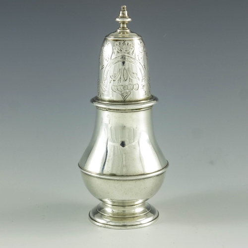 2004 - Edward Gibbon, London 1727, a George I silver blind mustard, pear shaped baluster form with moulded ... 