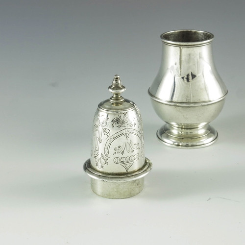 2004 - Edward Gibbon, London 1727, a George I silver blind mustard, pear shaped baluster form with moulded ... 