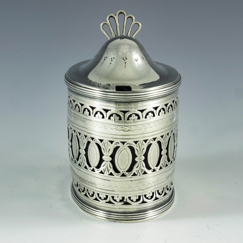 2006 - Hester Bateman, London 1790, a George III silver mustard pot, straight sided oval form, reticulated ... 