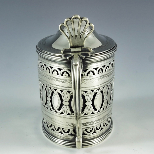 2006 - Hester Bateman, London 1790, a George III silver mustard pot, straight sided oval form, reticulated ... 