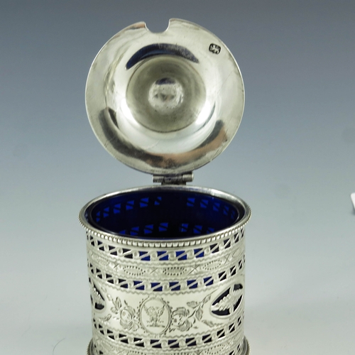 2008 - Thomas Shepherd, London 1786, a George III silver mustard pot, reticulated cylindrical form, bright ... 