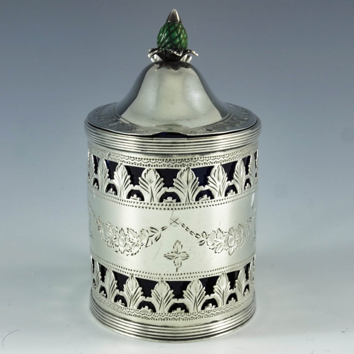 2009 - Charles Fox, London 1815, a George III silver mustard pot, straight sided oval form, bright cut and ... 