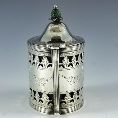 2009 - Charles Fox, London 1815, a George III silver mustard pot, straight sided oval form, bright cut and ... 