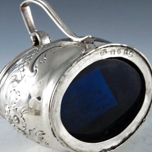 2011 - John Gold, London 1801, a George III silver mustard pot of navette form, the body with moulded and c... 