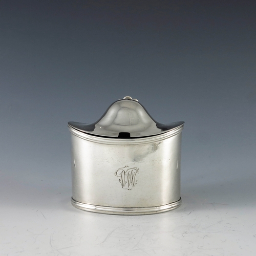 2012 - John Laughlin, Dublin 1796, a George III silver mustard pot, straight sided oval form, with ogee dom... 