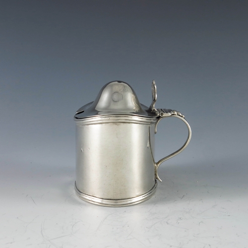 2012 - John Laughlin, Dublin 1796, a George III silver mustard pot, straight sided oval form, with ogee dom... 