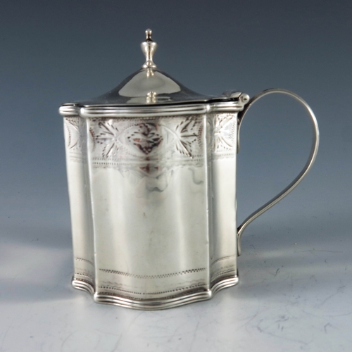 2015 - Solomon Hougham, London 1792, a George III silver mustard pot, square section octagonal ovoid form, ... 