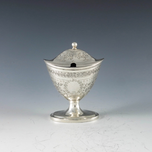 2018 - Duncan Urquhart and Naphtali Hart, London 1797, a George III silver mustard pot, bright cut engaved ... 