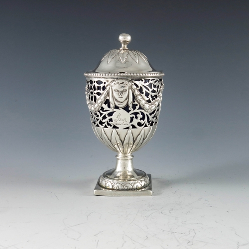 2020 - Charles Aldridge and Henry Green, London 1773, a George III silver vase shape mustard pot with appli... 