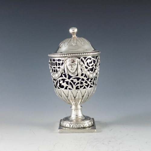 2020 - Charles Aldridge and Henry Green, London 1773, a George III silver vase shape mustard pot with appli... 