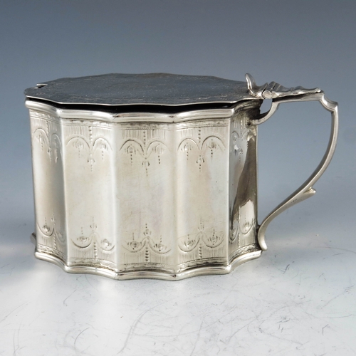 2036 - Henry Chawner, London 1788, a George III silver mustard pot, fluted straight sided oval section, bri... 