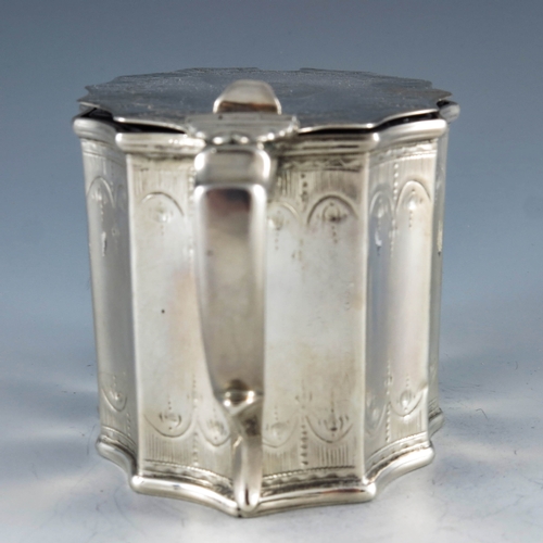 2036 - Henry Chawner, London 1788, a George III silver mustard pot, fluted straight sided oval section, bri... 