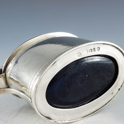 2037 - Robert Hennell, London 1791, a George III silver mustard pot, straight sided oval form, bright cut r... 