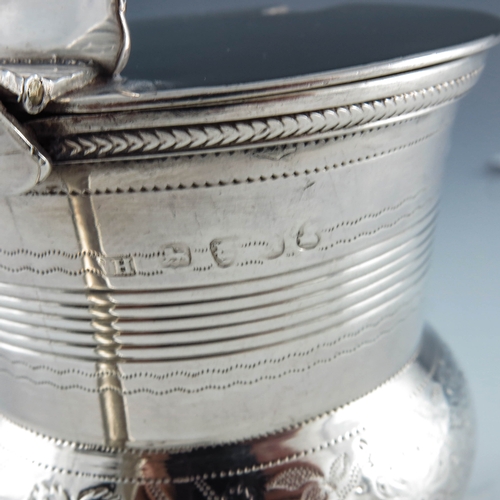 2044 - Naphtali Hart, London 1816, a George III silver mustard pot, footed bulbous beaker form with conical... 