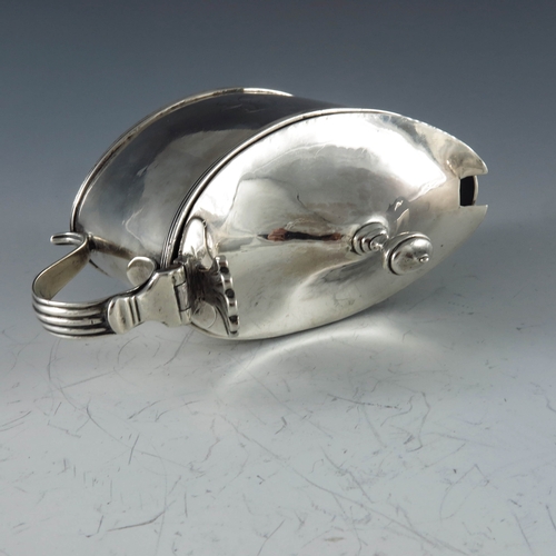 2052 - Alexander Field, London 1794, a George III silver oval straight sided mustard pot with reeded border... 