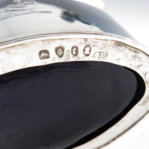 2052 - Alexander Field, London 1794, a George III silver oval straight sided mustard pot with reeded border... 