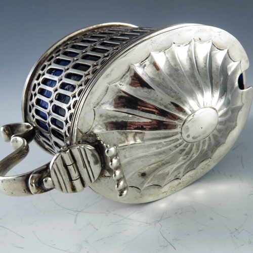 2070 - Andrew Fogelberg, London 1791, a George III silver mustard pot of straight sided oval form pierced w... 