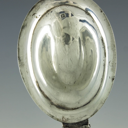 2073 - Abstainando King, London 1702, a George III silver mustard pot, bright cut oval navette form, decora... 