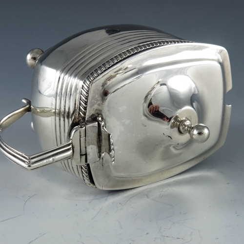 2079 - Crispin Fuller, London 1808, a George III silver mustard pot, bowed cuboid form with ribbed upper se... 