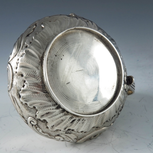 2082 - Rebecca Emes and Edward Barnard, London 1819, a George III silver mustard pot, bulbous form, embosse... 