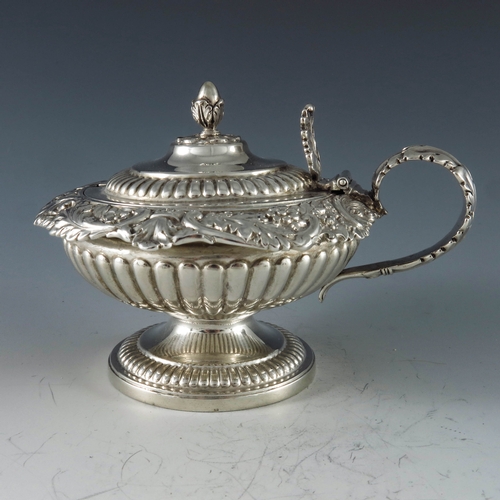 2083 - Rebecca Emes and Edward Barnard, London 1816, a George III silver and gilt lined mustard pot of comp... 