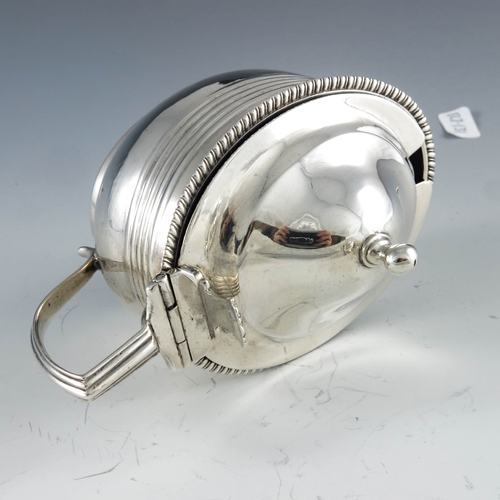 2094 - Crispin Fuller, London 1809, a George III oval silver mustard pot with moulded girdle and reeded dec... 