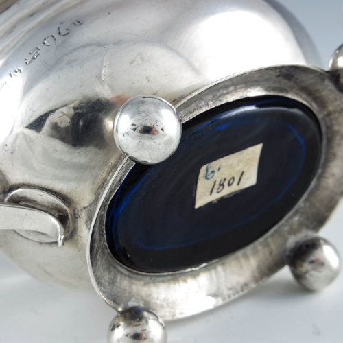 2095 - Thomas Watson, Newcastle 1801, a George III Provincial oval silver mustard pot with moulded girdle a... 