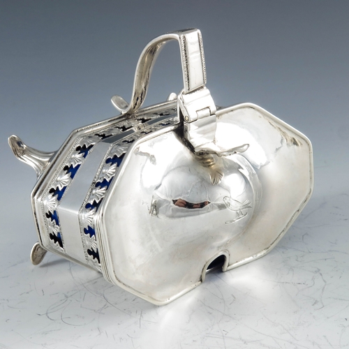 2099 - Edward Thomason, Birmingham 1790, a George III silver mustard pot, elongated octagonal form, bright ... 