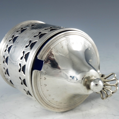 2100 - Peter and Ann Bateman, London 1791, a George III silver mustard pot, cylindrical form with flared co... 