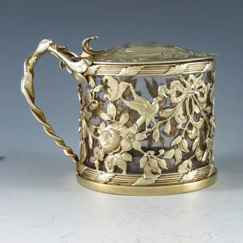 2103 - Henry Chawner or Henry Cowper, London 1812, a George III silver gilt mustard pot, cast and reticulat... 