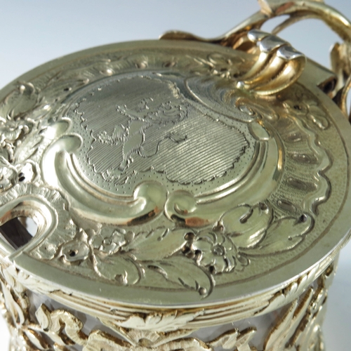 2103 - Henry Chawner or Henry Cowper, London 1812, a George III silver gilt mustard pot, cast and reticulat... 