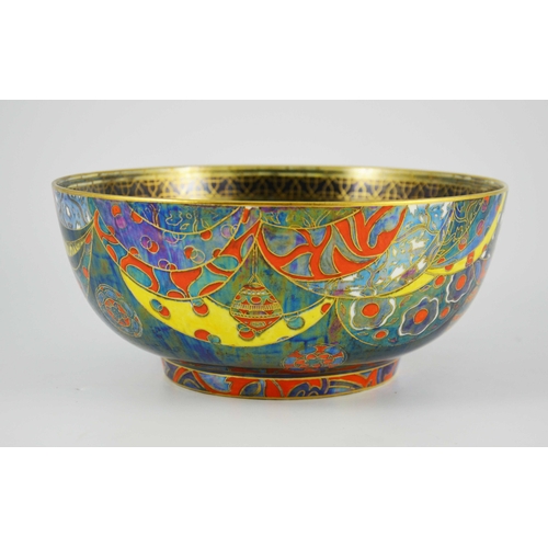 1367 - Daisy Makeig Jones for Wedgwood, a large Lahore lustre bowl, Z5266, Imperial form, gilt marks, 25cm ... 