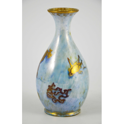 1379 - Daisy Makeig Jones for Wedgwood, a Dragon lustre vase, Z4829, bottle form, pale blue, printed marks,... 